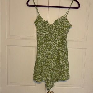EUC Sky  To Moon Floral Green Romper
